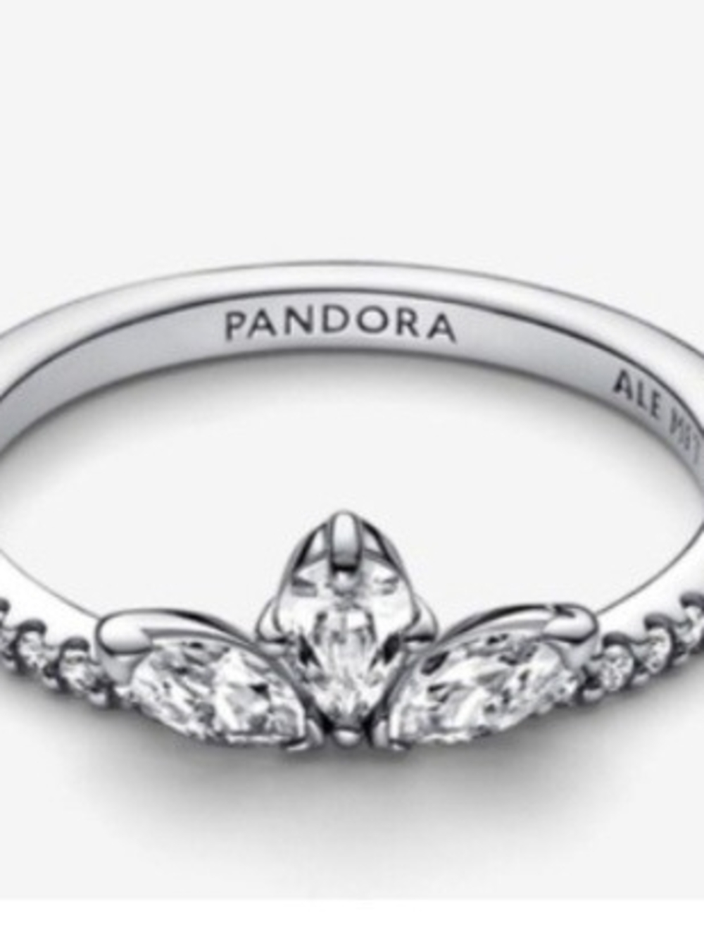 Pandora Silver Floral Tiara Marquise Cubic Zirconia Ring